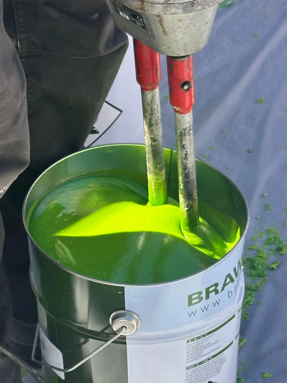 Résine époxy Bramoline verte pour chemisage — chantier Embrun